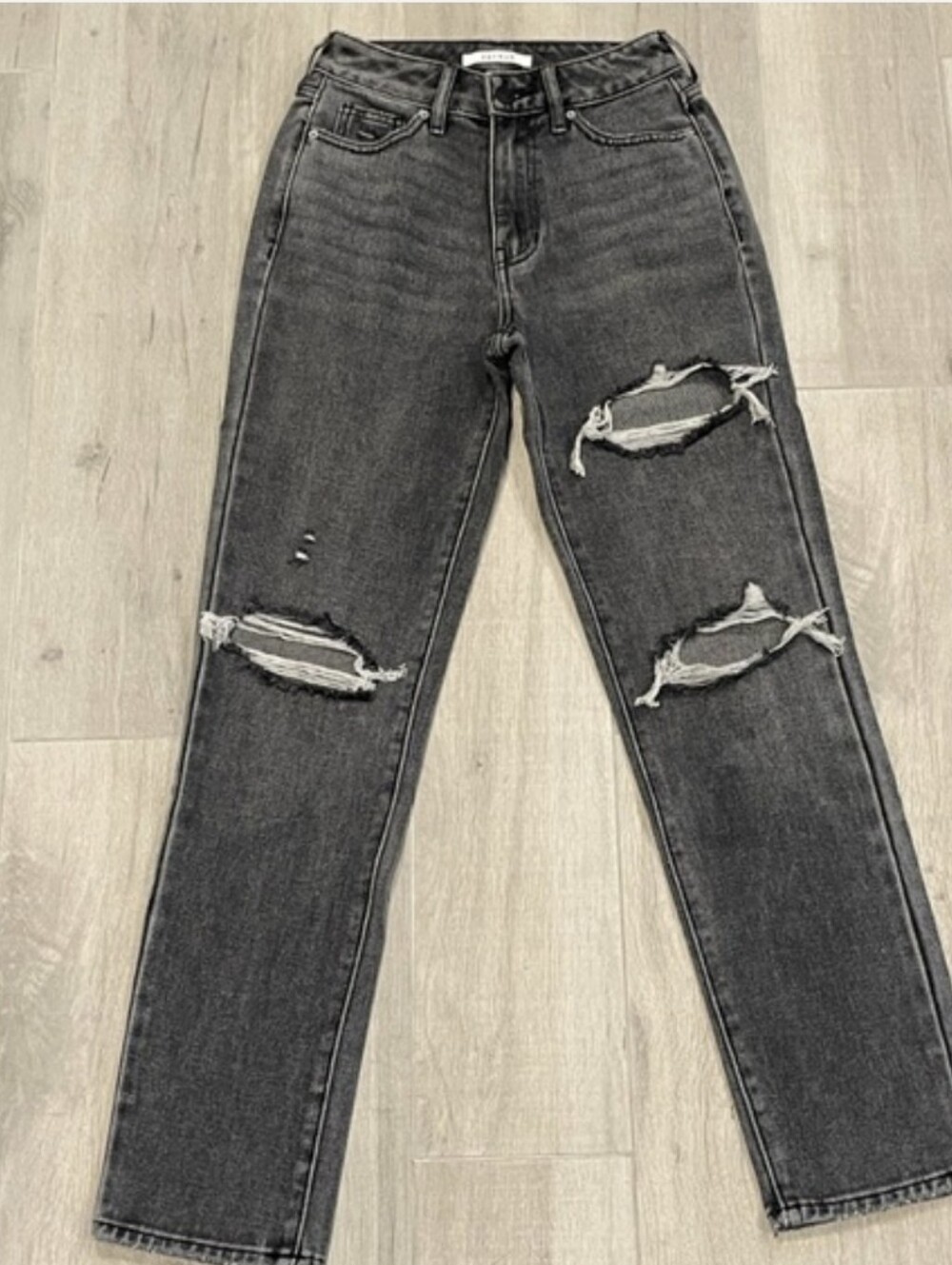 PacSun Charcoal Distressed Mom Jeans Size 22